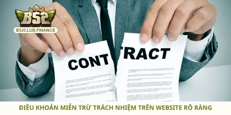 Điều khoản miễn trừ trách nhiệm trên website rõ ràng