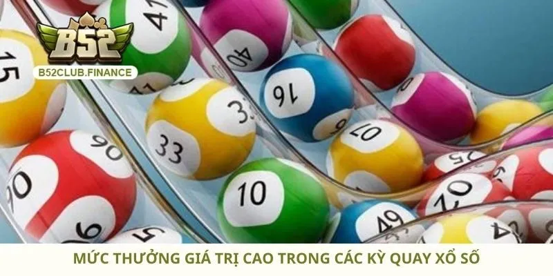 Mức thưởng giá trị cao trong các kỳ quay xổ số